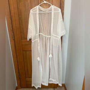Abercrombie & Fitch White Sheer Swimsuit Cover up